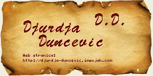 Đurđa Dunčević vizit kartica